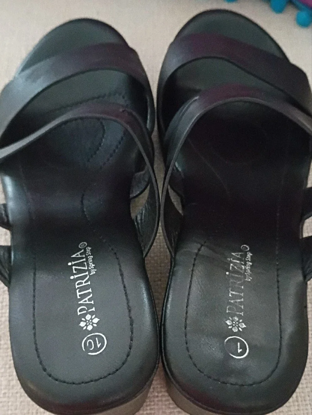 Patrizia-Black-Sz 10-Wedge Slide Sandals with Dual Buckles Chic Comfort
